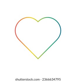 Heart outline vector icon. Rainbow color design. love symbol Beautiful decorative elements.