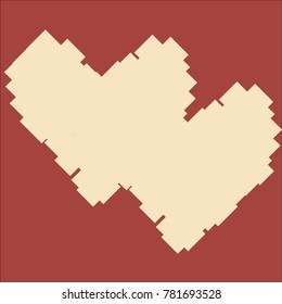 Heart outline which consists of isolated elements. Modern style with ethnic elements in heart outline. Can be used as print, wallpaper, cards, valentine cards, logo, background and etc.