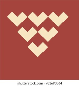 Heart outline which consists of isolated elements. Modern style with ethnic elements in heart outline. Can be used as print, wallpaper, cards, valentine cards, logo, background and etc.