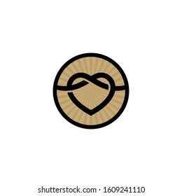 heart outline within a circle logo