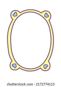 Heart oval frame. Vector illustration