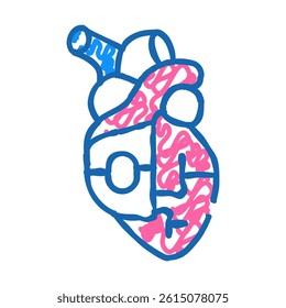 heart pacemaker doodle icon sketch vector. heart pacemaker sign. isolated symbol illustration