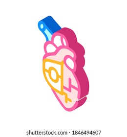 heart pacemaker isometric icon vector. heart pacemaker sign. isolated symbol illustration