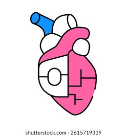 heart pacemaker line icon vector. heart pacemaker sign. isolated symbol illustration