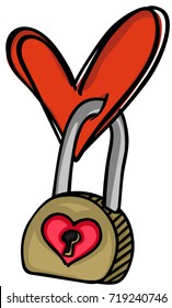 Heart with padlock

