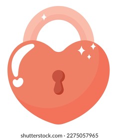 heart padlock design over white