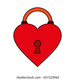 heart padlock flat illustration