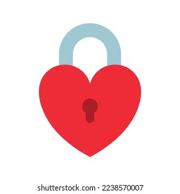 Heart padlock icon. Happy Valentines day. Love symbol with heart lock shaped. Vector illustration