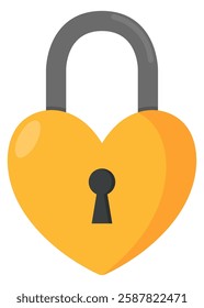 Heart padlock icon isolated on white background.