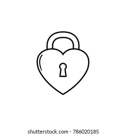 heart padlock icon vector