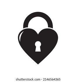 heart padlock icon vector illustration sign