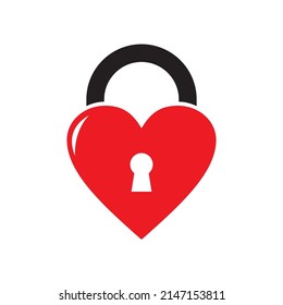 heart padlock icon vector illustration sign