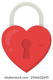 Heart padlock icon vector isolated on white background.