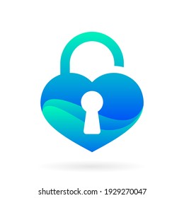 Heart Padlock Logo Vector Icon