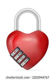 Heart padlock new 2023 on a white background. Vector illustration.