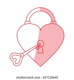 heart padlock shadow illustration