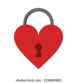 Heart padlock symbol isolated