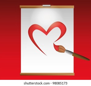 heart paint on wall