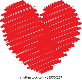 A heart painted with strokes
