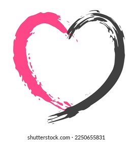 Corazón. Corazón pintado con pinceladas. Fondo para el diseño de tarjetas para los amantes. Vector
