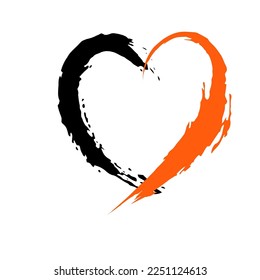 Corazón. Corazón pintado con pinceladas. Fondo para el diseño de tarjetas para los amantes. Vector