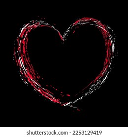 Heart. Heart painted with strokes of paint. Background for card design for lovers. Vector