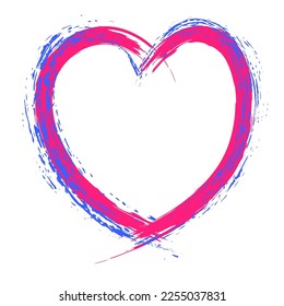 Corazón. Corazón pintado con pinceladas. Fondo para el diseño de tarjetas para los amantes. Vector