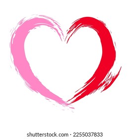 Heart. Heart painted with strokes of paint. Background for card design for lovers. Vector