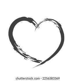 Corazón. Corazón pintado con pinceladas. Fondo para el diseño de tarjetas para los amantes. Vector