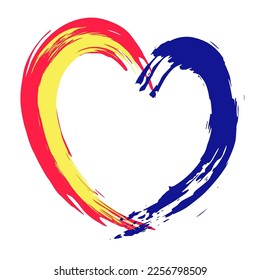 Corazón. Corazón pintado con pinceladas. Fondo para el diseño de tarjetas para los amantes. Vector