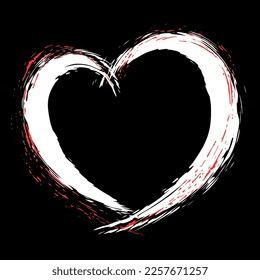 Corazón. Corazón pintado con pinceladas. Fondo para el diseño de tarjetas para los amantes. Vector