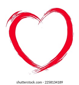 Heart. Heart painted with strokes of paint. Background for card design for lovers. Vector