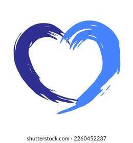 Heart. Heart painted with strokes of paint. Background for card design for lovers. Vector