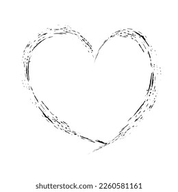 Heart. Heart painted with strokes of paint. Background for card design for lovers. Vector