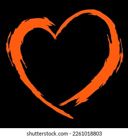 Heart. Heart painted with strokes of paint. Background for card design for lovers. Vector