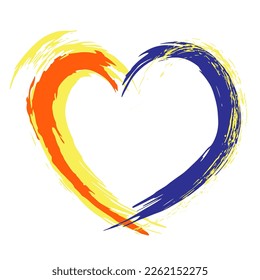 Heart. Heart painted with strokes of paint. Background for card design for lovers. Vector
