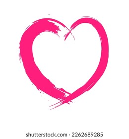 Heart. Heart painted with strokes of paint. Background for card design for lovers. Vector