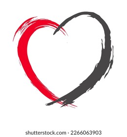 Corazón. Corazón pintado con pinceladas. Fondo para el diseño de tarjetas para los amantes. Vector