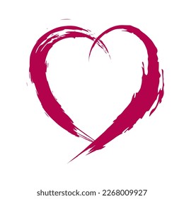 Heart. Heart painted with strokes of paint. Background for card design for lovers. Vector