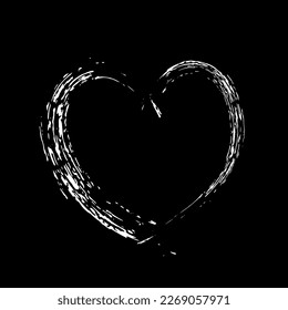 Heart. Heart painted with strokes of paint. Background for card design for lovers. Vector