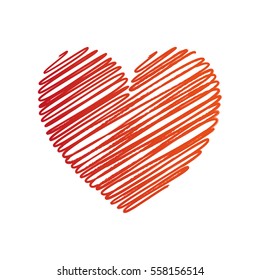 Heart painted symbol vector