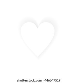 Heart painted white vector shadow