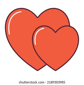 heart pair design over white