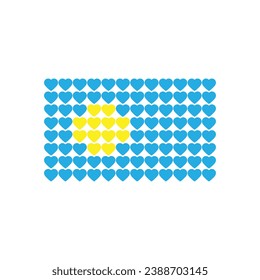 heart Palau   flag. Nation vector Palau  
 flag