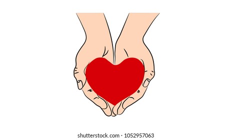 heart in the palms