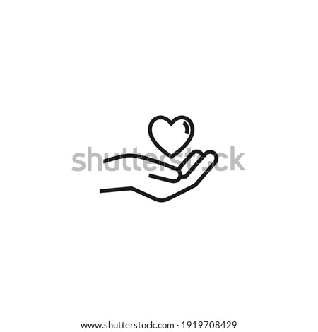 Heart in palms flat vector icon. Human flat vector icon