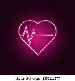 heart and palpitations icon. Elements of Medicine in neon style icons. Simple icon for websites, web design, mobile app, info graphics