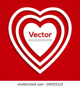 Heart paper 3d design. Vector illustration.