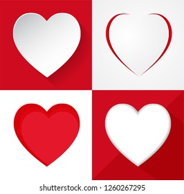 Heart Paper cut Correction. Vector Illustration EPS10.