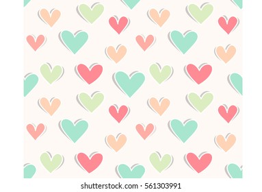 Heart paper cut out seamless wallpaper